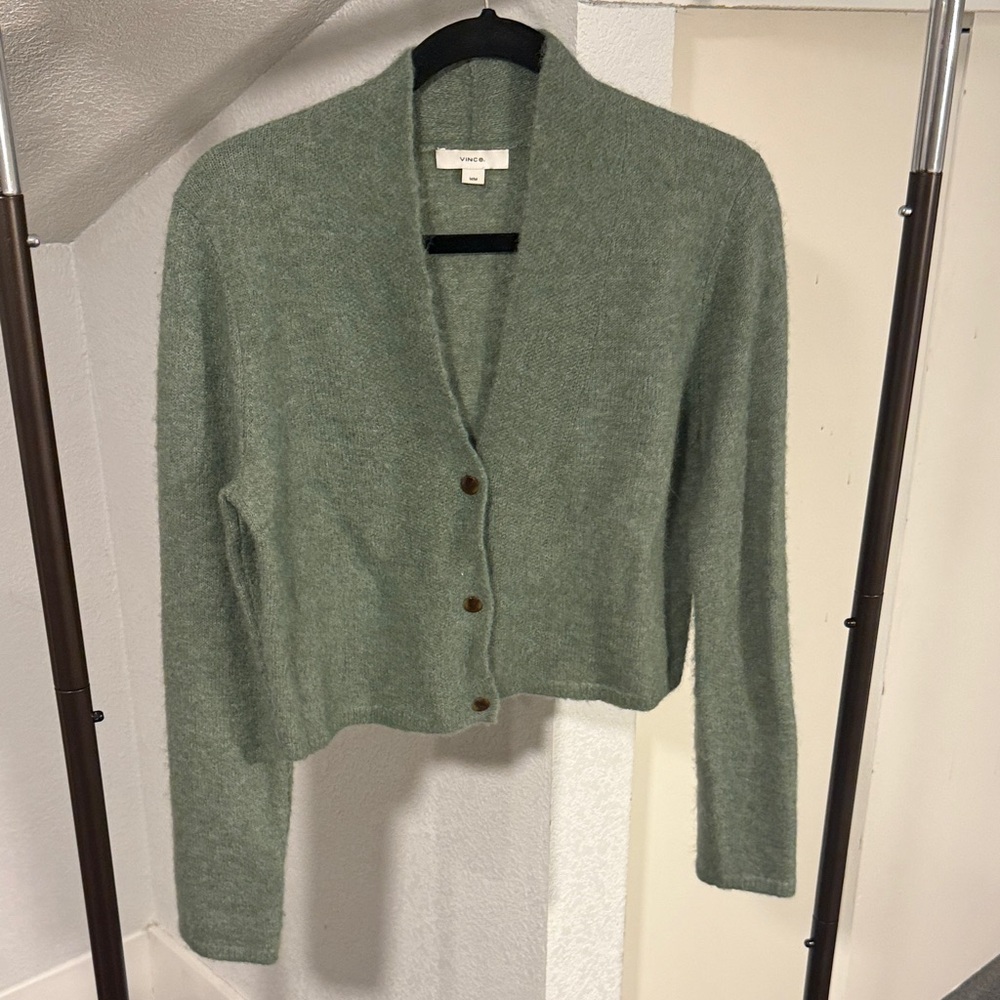 Vince Sage Green Alpaca Cardigan
